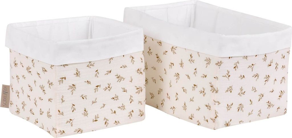 KraftKids Körbchen Musselin Zweige braun 20 x 33 x 20 cm