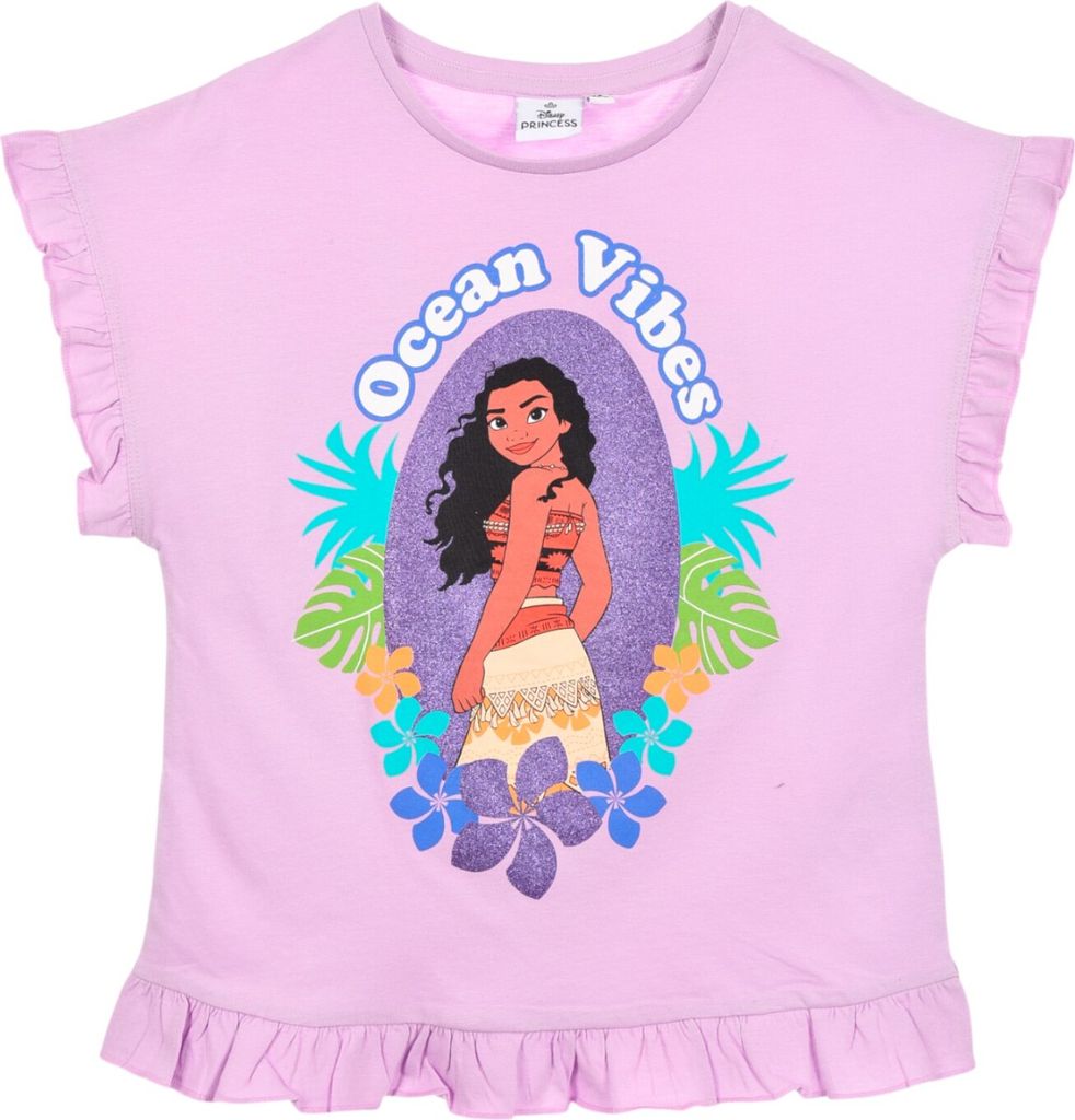 T-Shirt Vaiana mit Glitzer & Rüschen Lila 98 cm