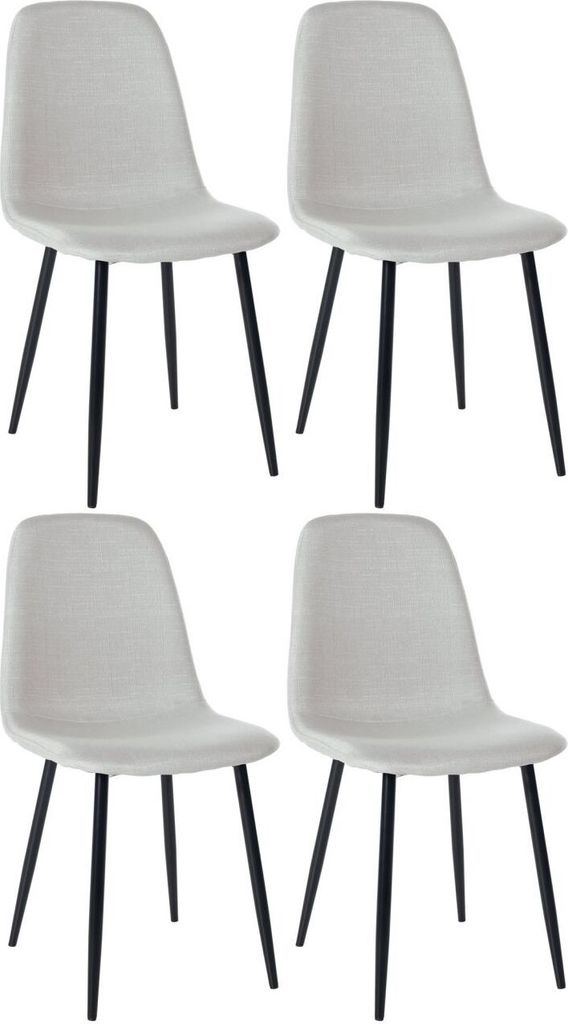 4er Set Esszimmerstühle Napier Stoff creme