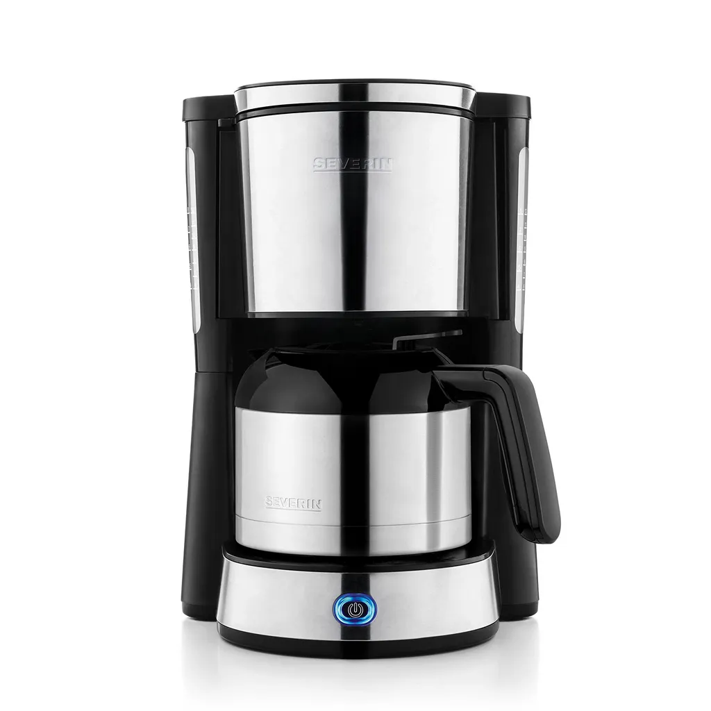 Severin Type 1000W 8T Cafetière Isotherme Inox et Noir Haute Qualité