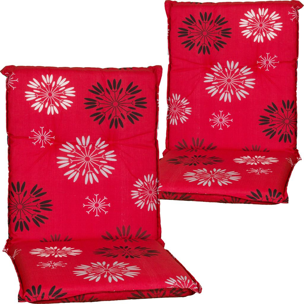 NYVI Gartenstuhl Auflagen Niedriglehner 2er Set Barcelona - UV-Beständig, Atmungsaktiv, Strapazierfähig - Niedriglehnerauflagen Sitzkissen Outdoo...