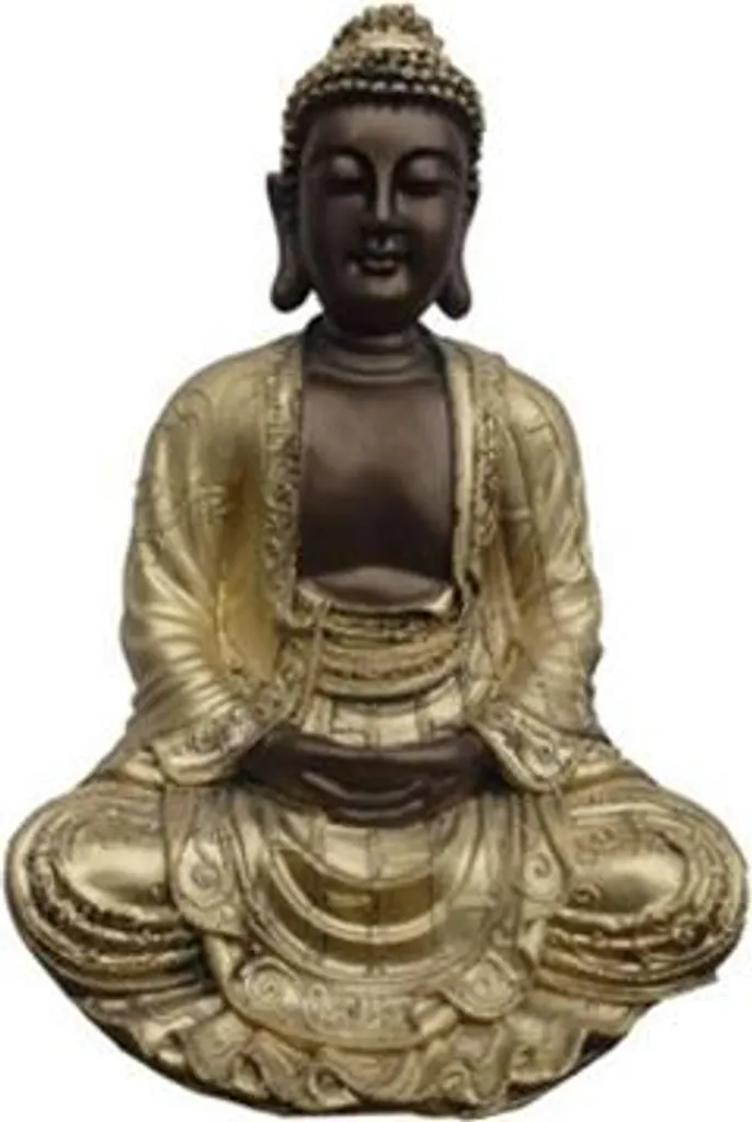 Statue Bouddha Or 34 cm - Déco Zen Idéale pour Coin Méditation et Yoga