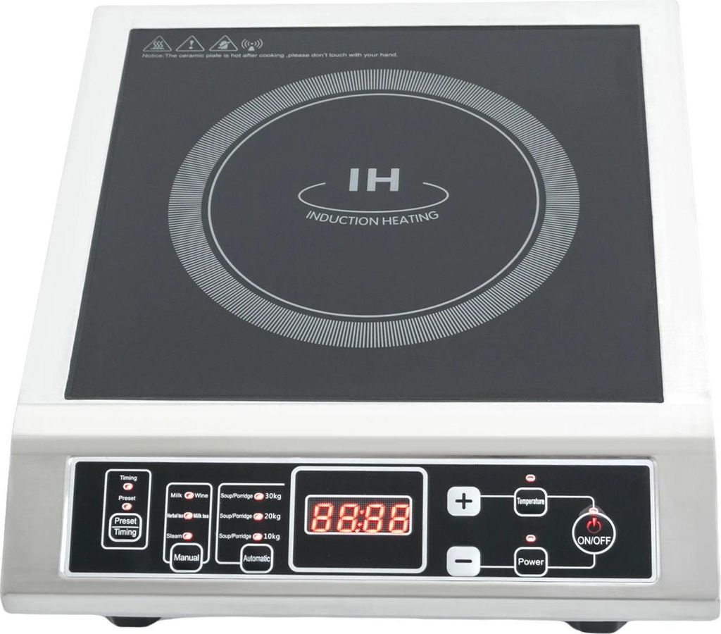 Tragbare Induktionskochplatte - Einzelkochfeld - 3500 W - 10 Temperaturstufen - 220 V - Timer 0–3 Std - Touch-Bedienung - EU-Stecker - Weiß