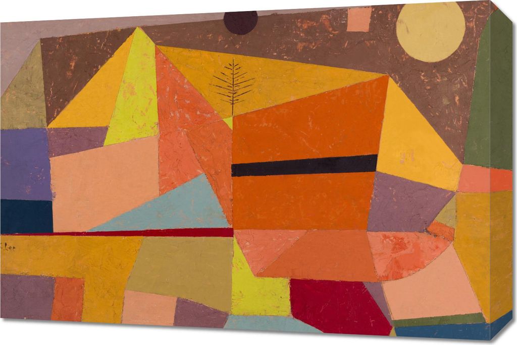 Bild 60x40cm Heitere Gebirgslandschaft, Paul Klee Vintage Salon
