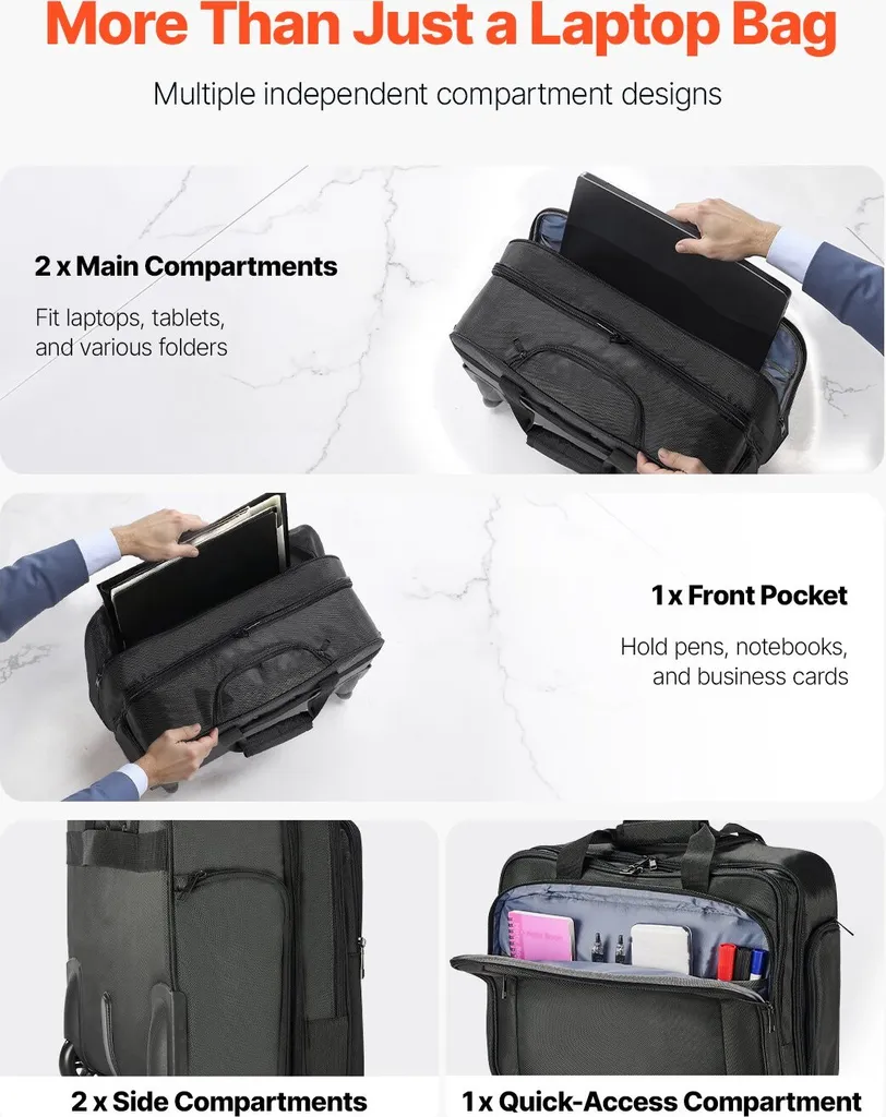 Laptop Notebook Trolley Valigetta per notebook 450x210x370mm Nero - 3