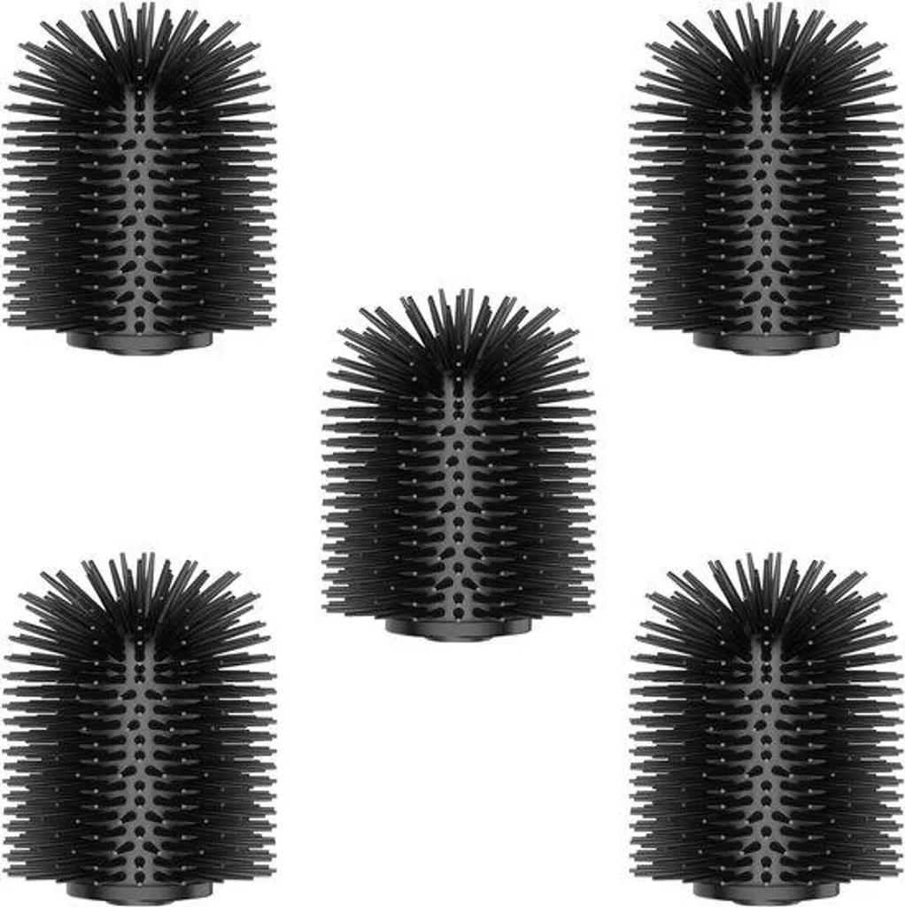 Tête de brosse WC silicone 6,5 cm pour un nettoyage hygiénique lot de 5