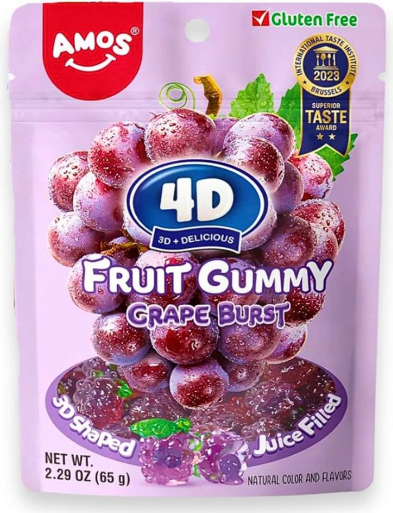 Amos Peelerz 4D Grape Burst Gummy weiches Mini Fruchtgummi Produktbild 