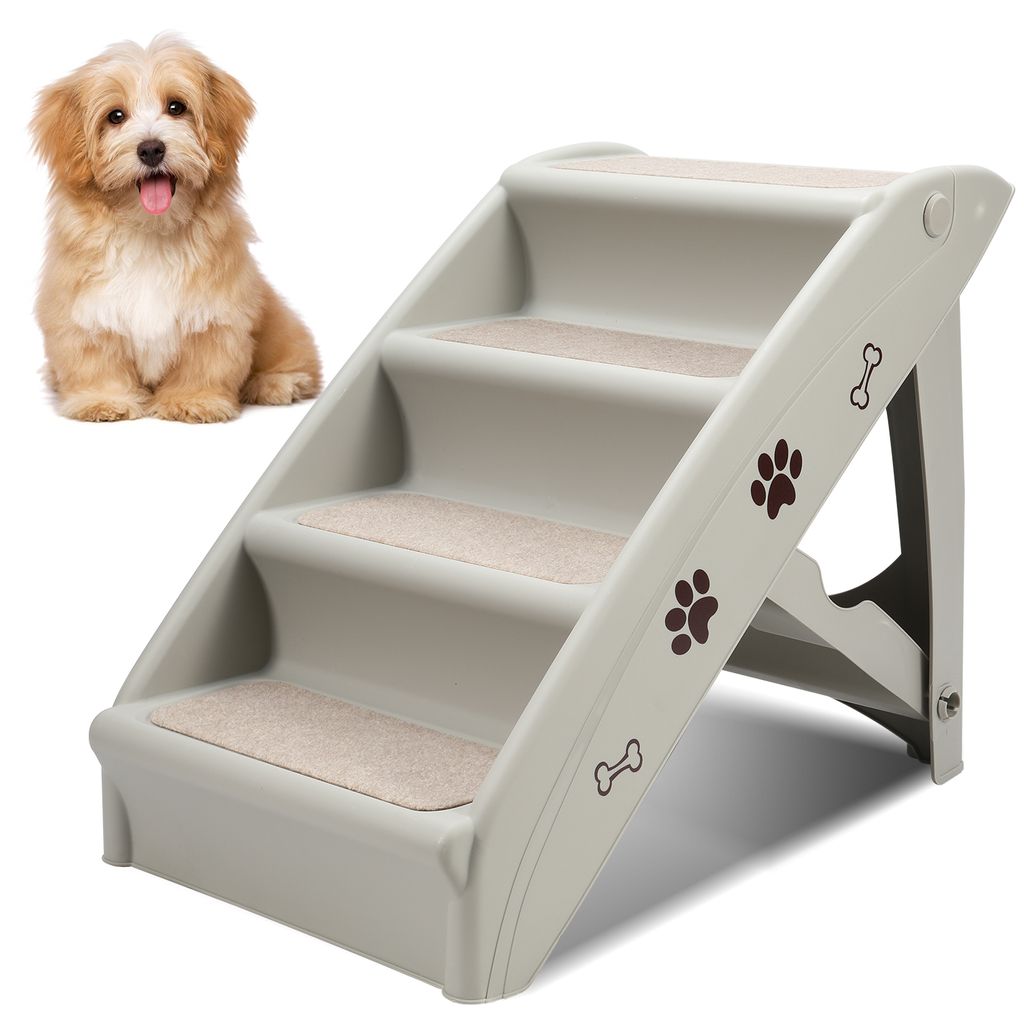 Clanmacy Opklapbare honden trap, 4 treden, huisdierentrap, Productafbeelding 