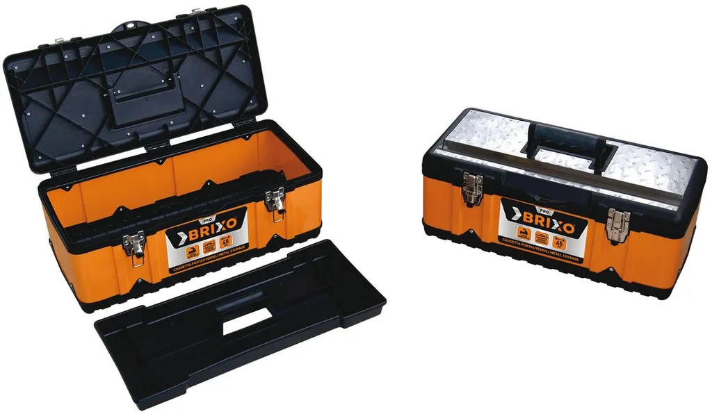 Boîte à outils en métal 55 x 29 x 22 cm Brixo avec bac de rangement