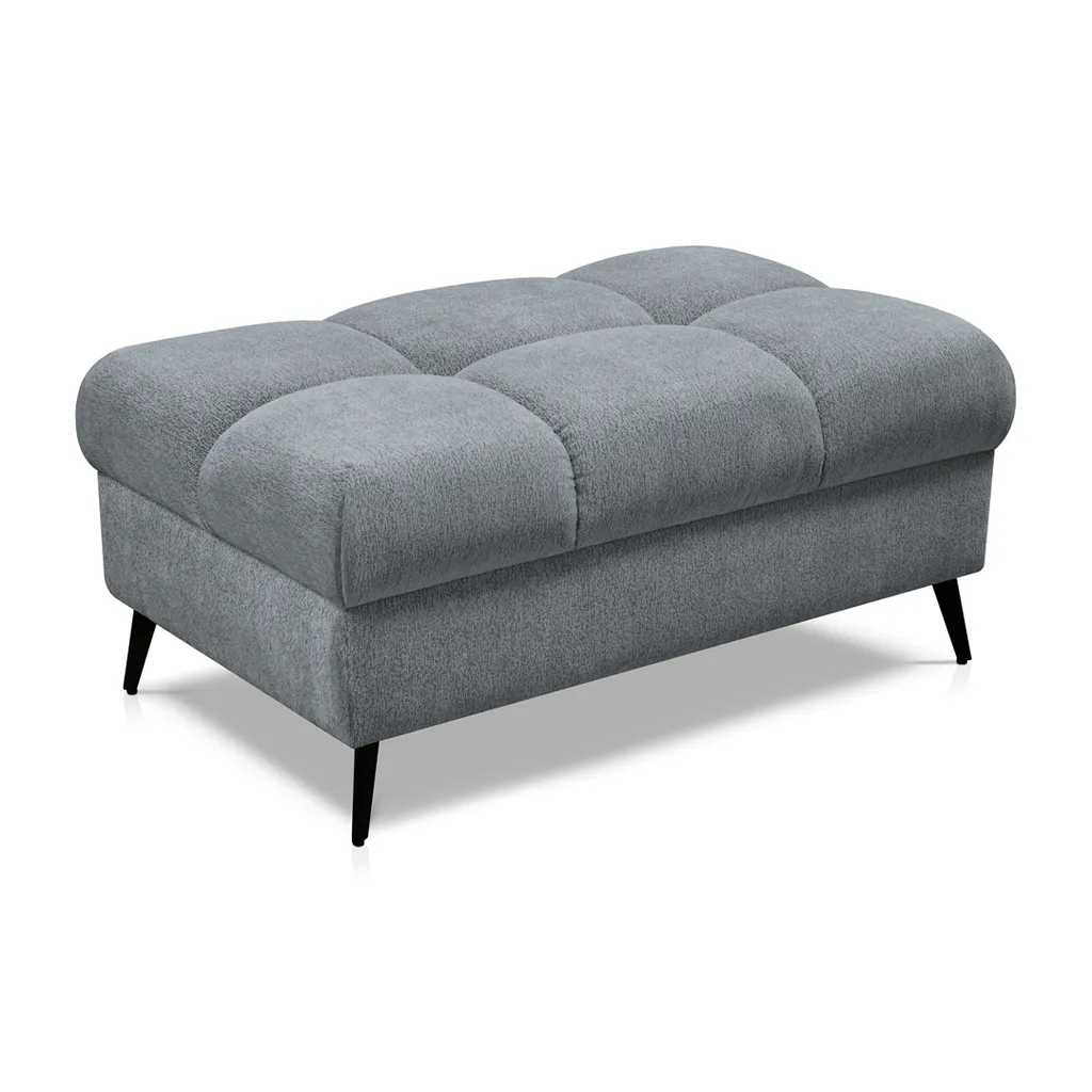 Banc tabouret 100 cm VINNI gris foncé avec pieds en métal design