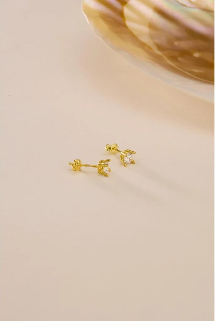 Boucles d'oreilles anti-allergie argent 925 et zircon brillant