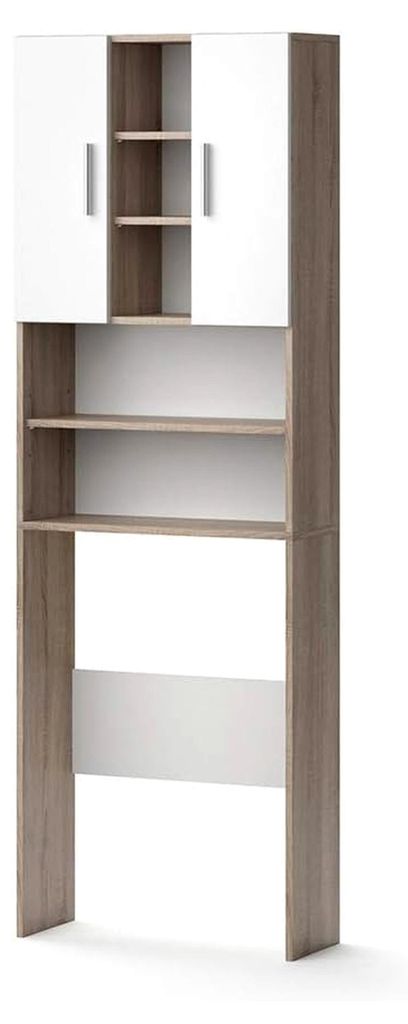 Waschmaschinenschrank Luis, Sonoma, 64 x 190 cm, zur Aufbewahrung von Waschmittel und Badutensilien