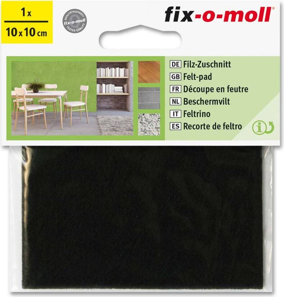 Fix-o-moll Schutzfilz 10cmx10cm braun