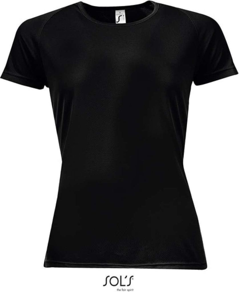 SOLs 01159 | Damen Raglan Sport T-Shirt + Längerer Rücken - Farbe: Black - Größe: M