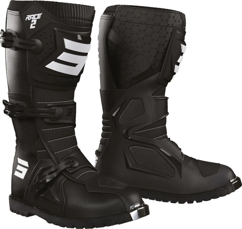 Bottes Shot Race 2 Enduro Motocross noir taille 42 pour pilotage off-road