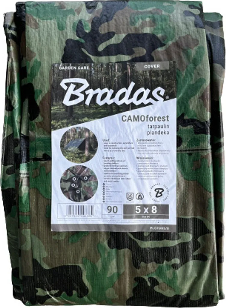 Bâche 8x5m renforcée anti-UV 90g motif forêt pour protection longue durée