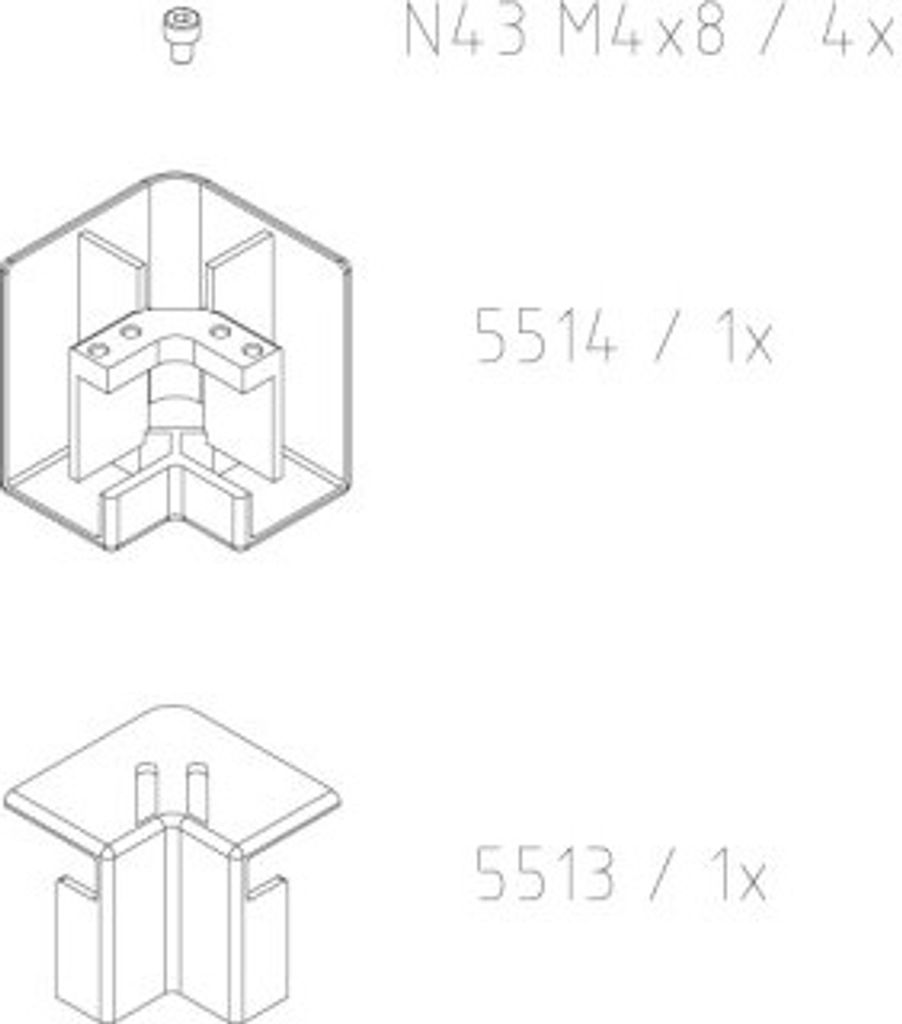 Kermi 2535882 EBNI017 Set Eckverbinder