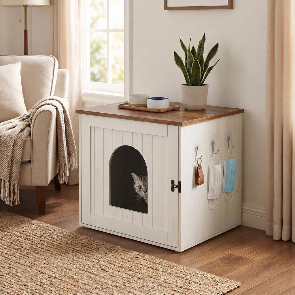 SONGMICS HOME Katzenklo-Schrank, Snapsemble – superschnelle Produktbild 