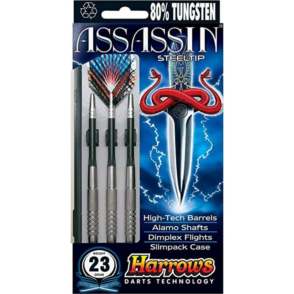 Jeu de Fléchettes en Acier Harrows Assassin 36g - Set de Compétition - 2