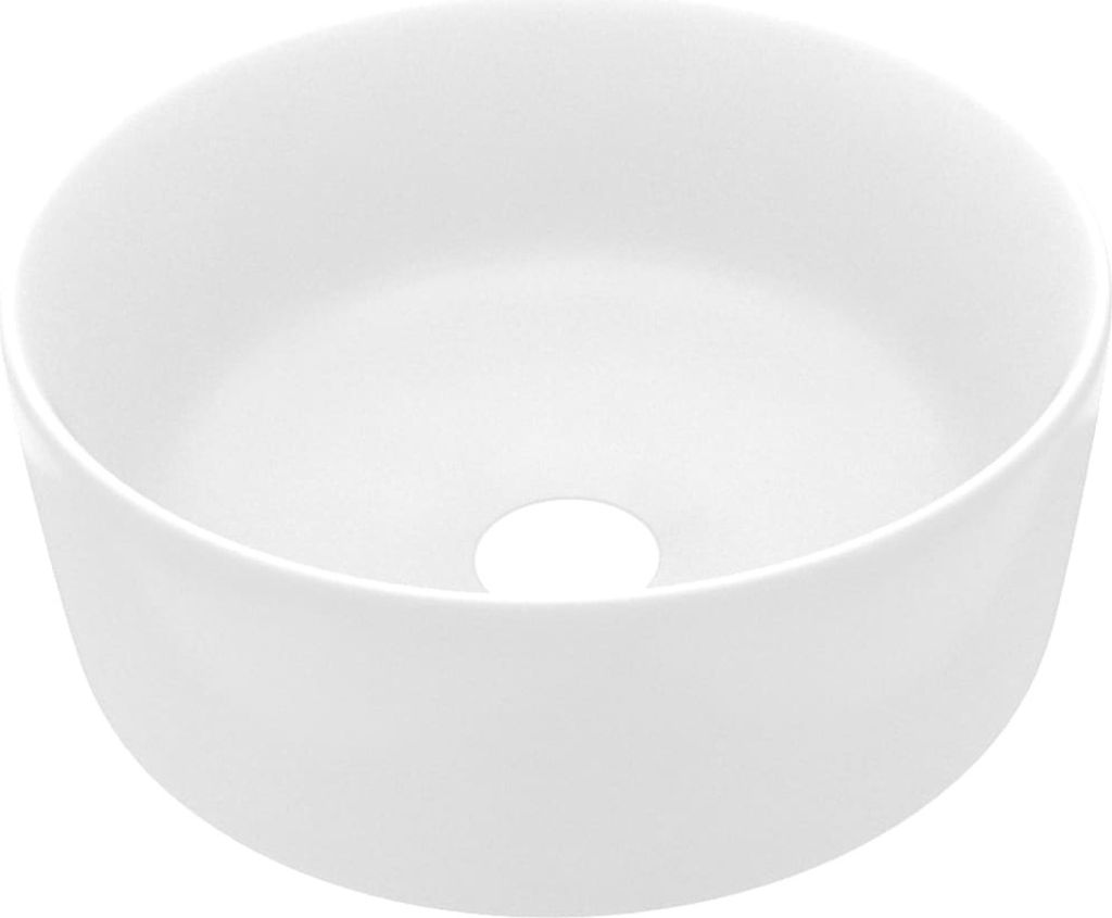vidaXL s Waschbecken Rund Matt Weiß 40x15 cm Keramik Produktbild 