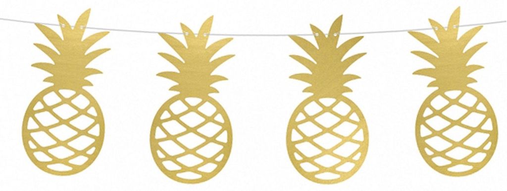 DIY Girlande Goldene Ananas Metallic 150 cm Deko-Set - Einheitsgröße
