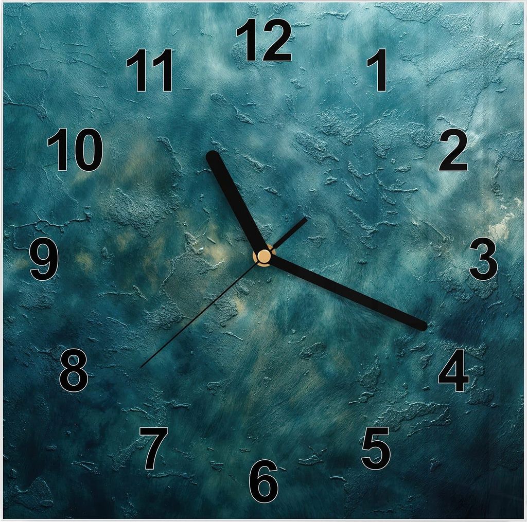 Wanduhr aus Glas mit Motiv Texturierte Wand- 30 x 30 cm - inkl. Aufhängesystem