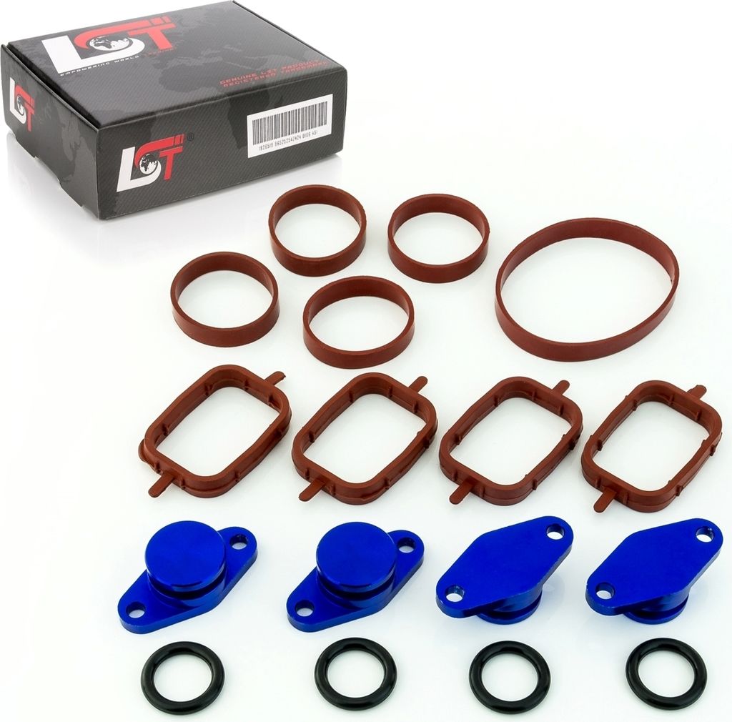 Drallklappen Set 4x22mm blau Ansaugbrücke O-Ring Dichtung für BMW 1er 3er 5er X3