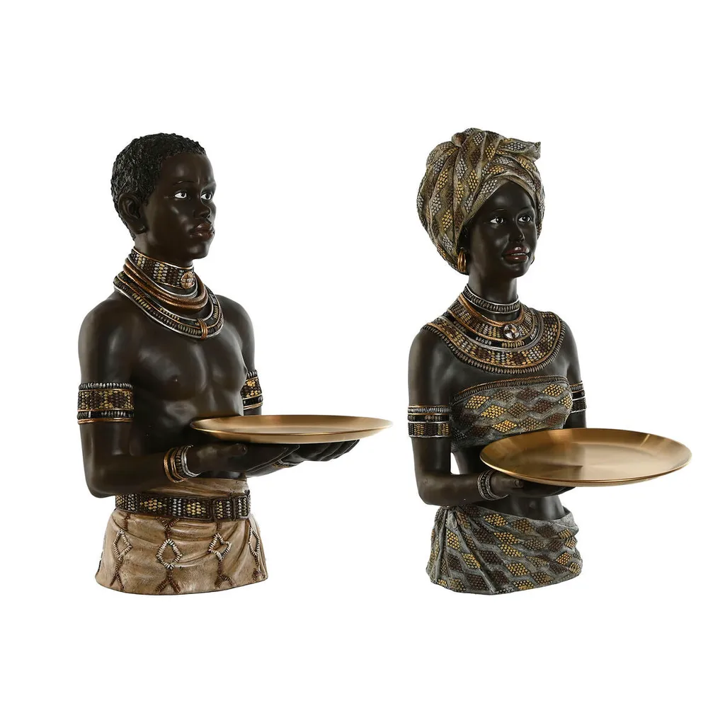Statue décorative Home ESPRIT en céramique lot de 2 objets de déco