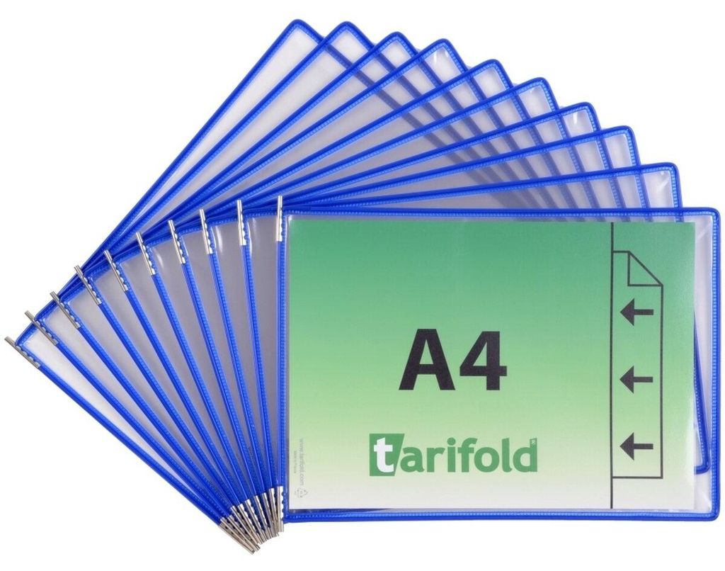 tarifold Sichttafeln mit 5 Aufsteckreitern DIN A4 quer blau, Öffnung seitlich, 20 St.
