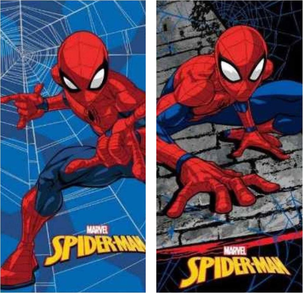 2x Spiderman Handtuch Kinder Jungen & Mädchen - Badetuch 70x140 aus Baumwolle - Strandtücher Set 2-teilig - XXL Strandtuch & Badehandtuch