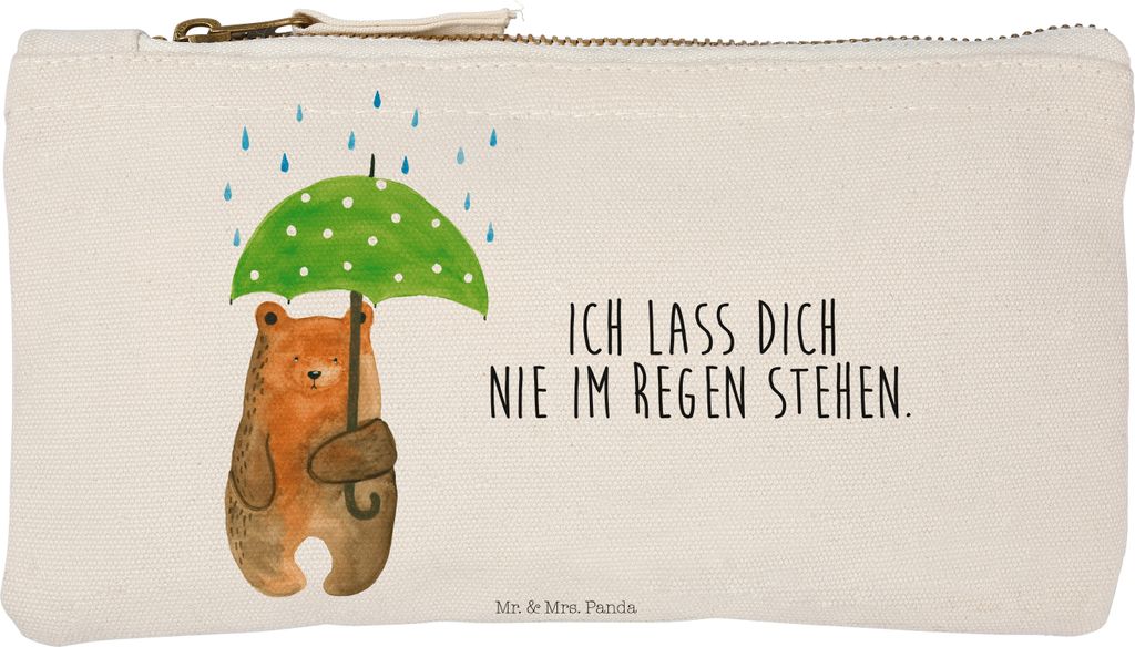 Mr. & Mrs. Panda Schminktasche Bär Regenschirm Größe S Klein - Weiß - Geschenk, Teddy, Freunde, Mäppchen, Pouch, Spruch, Pärchen, Schminkbeut...