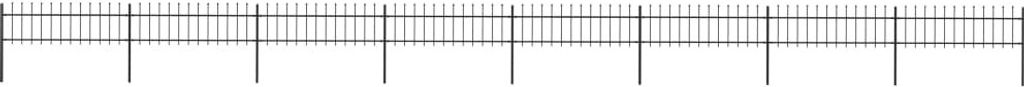 Gartenzaun mit Speerspitzen Stahl 13,6 x 0,6 m Schwarz