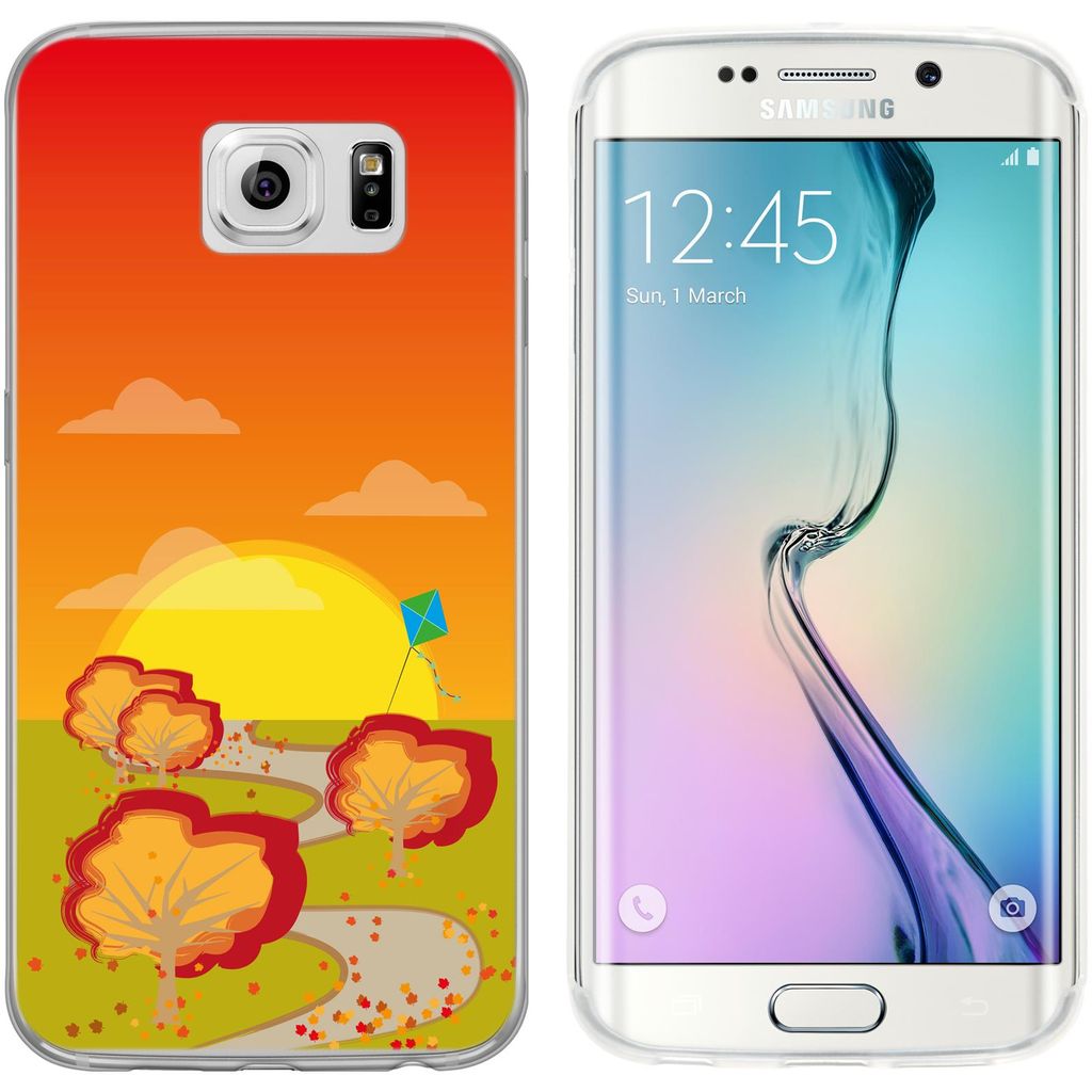 PhoneNatic Case kompatibel mit Samsung Galaxy S6 Edge Silikon-Hülle Herbst Drache/Kite M2