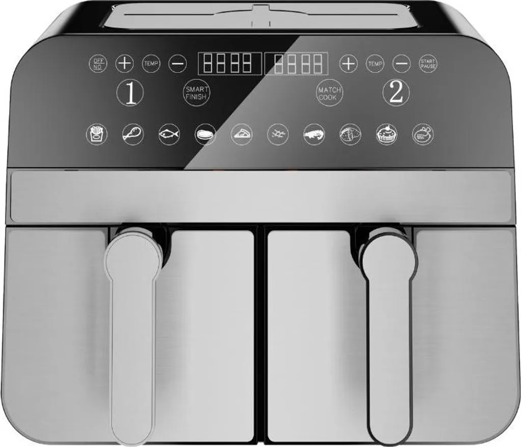 Airfryer Double Panier 9L 2400W Acier Inox Comfy Nest CN-AFD45NS