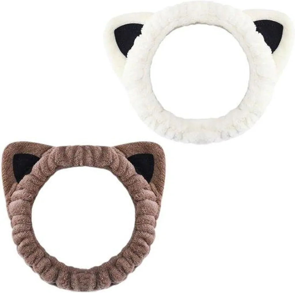Lot de 2 Bandeaux Cheveux Femmes Blanc et Kaki - Accessoires Beauté