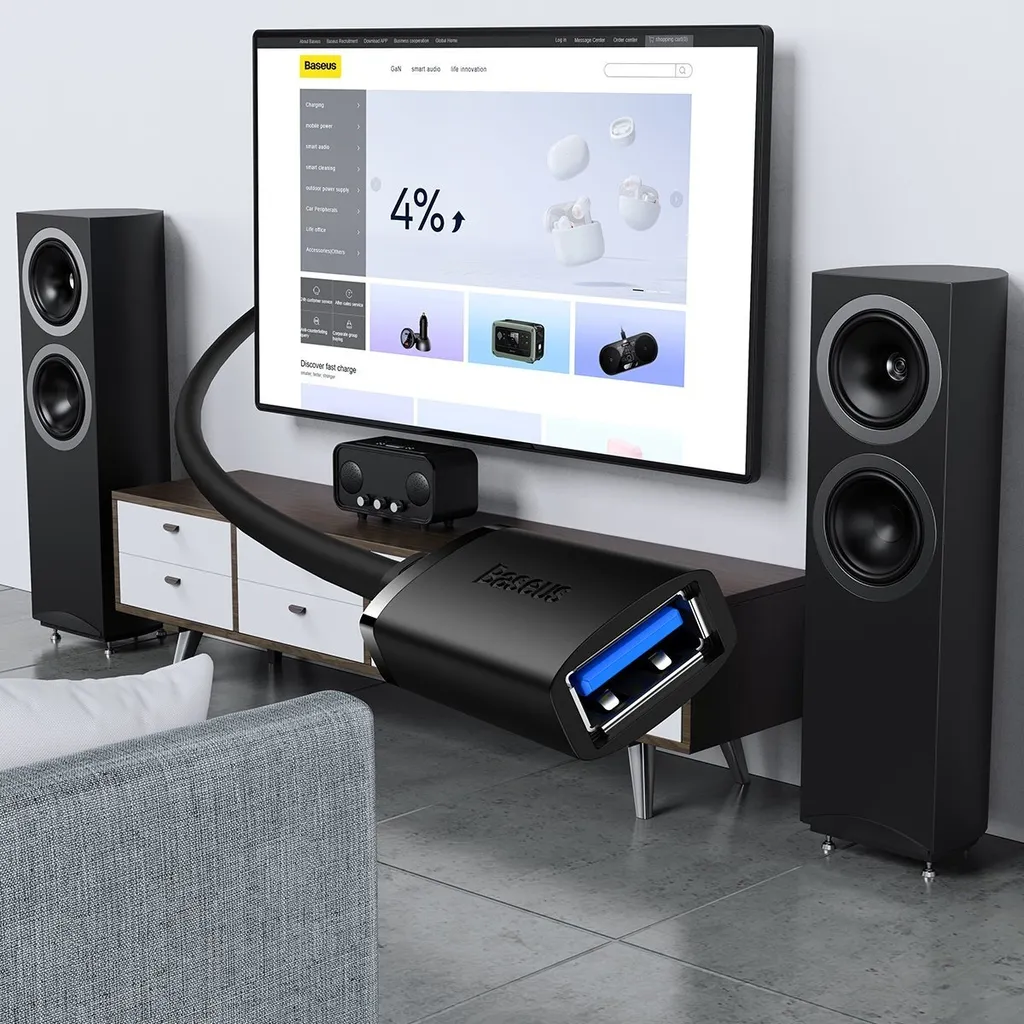 Cavo Prolunga USB 1.5m Baseus AirJoy - Estensione USB 2.0 Nera - 7