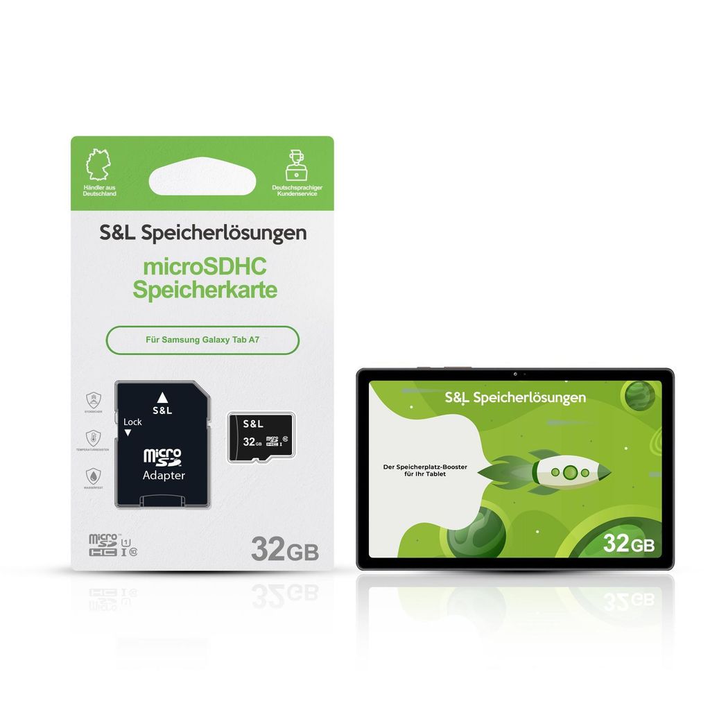 microSD Speicherkarte S&L für Samsung Galaxy Tab A7 - Speicherkapazität: 32 GB