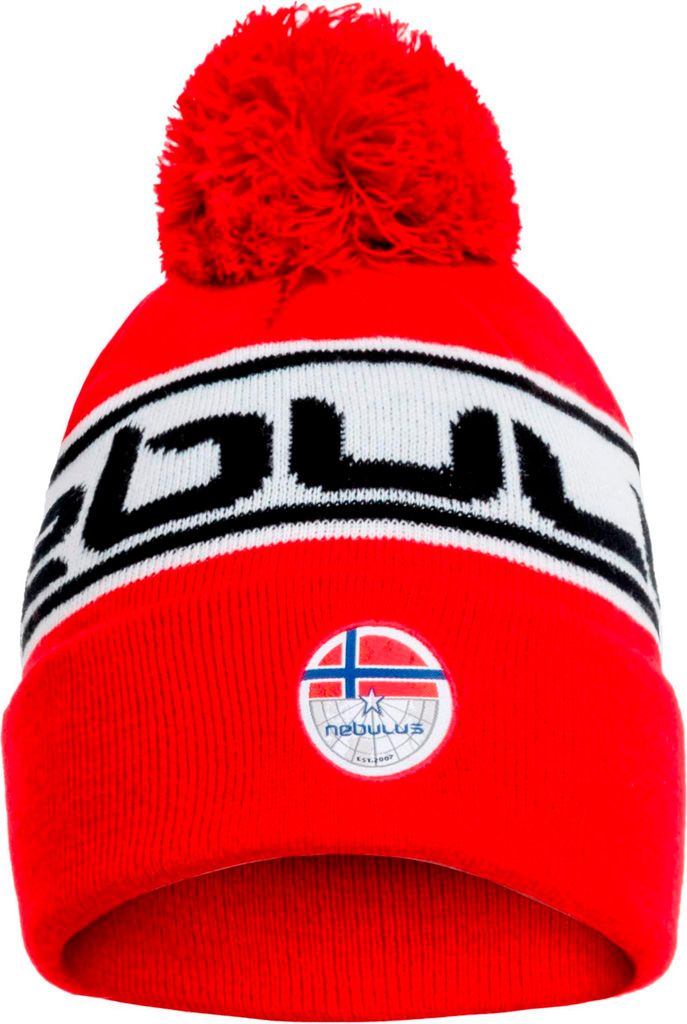 Nebulus Mütze mit Bommel BLAKE Uni, Wintermütze , warme & stylische Haube , P6263 - Uni, rot, onesize