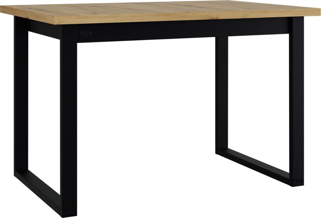 MIRJAN24 Tisch Ikon 3S, Esszimmer Tisch, Kollektion (Farbe: Artisan Eiche, Schwarz Metall)