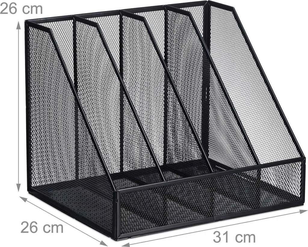 Collecteur de magazines robuste 4 compartiments en grille acier - 4