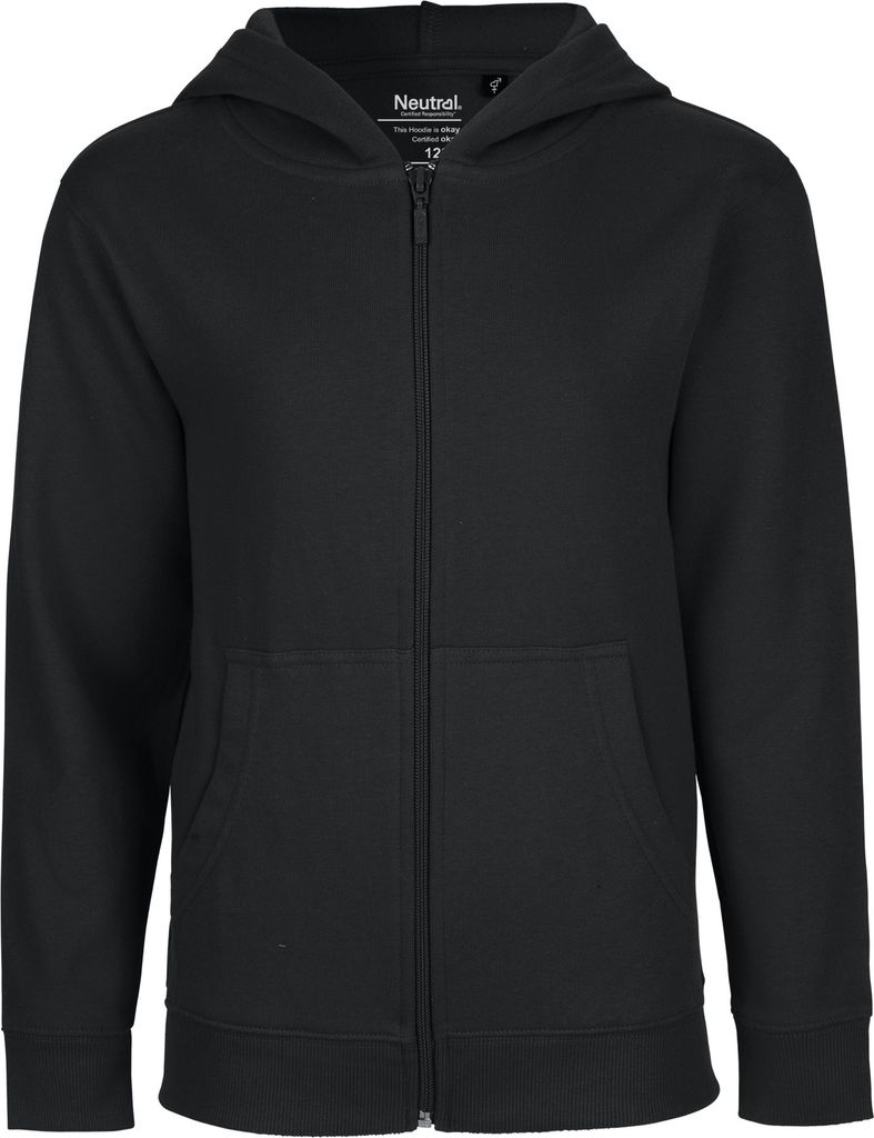 Neutral - Fairtrade - Kids Zip Hoodie - Black - 104