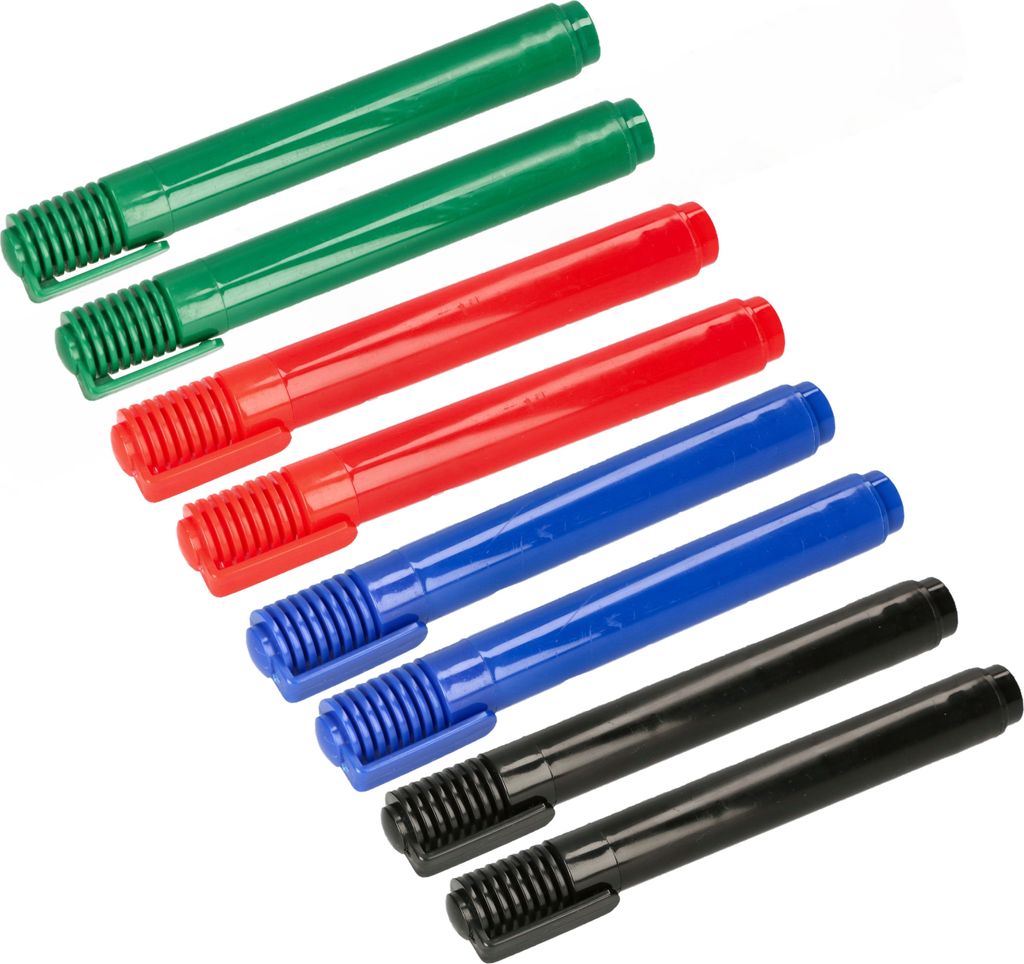 KOTARBAU 8er Set Permanent Marker Rot, Schwarz, Grün, Blau Runde Spitze Wasserferster Stift