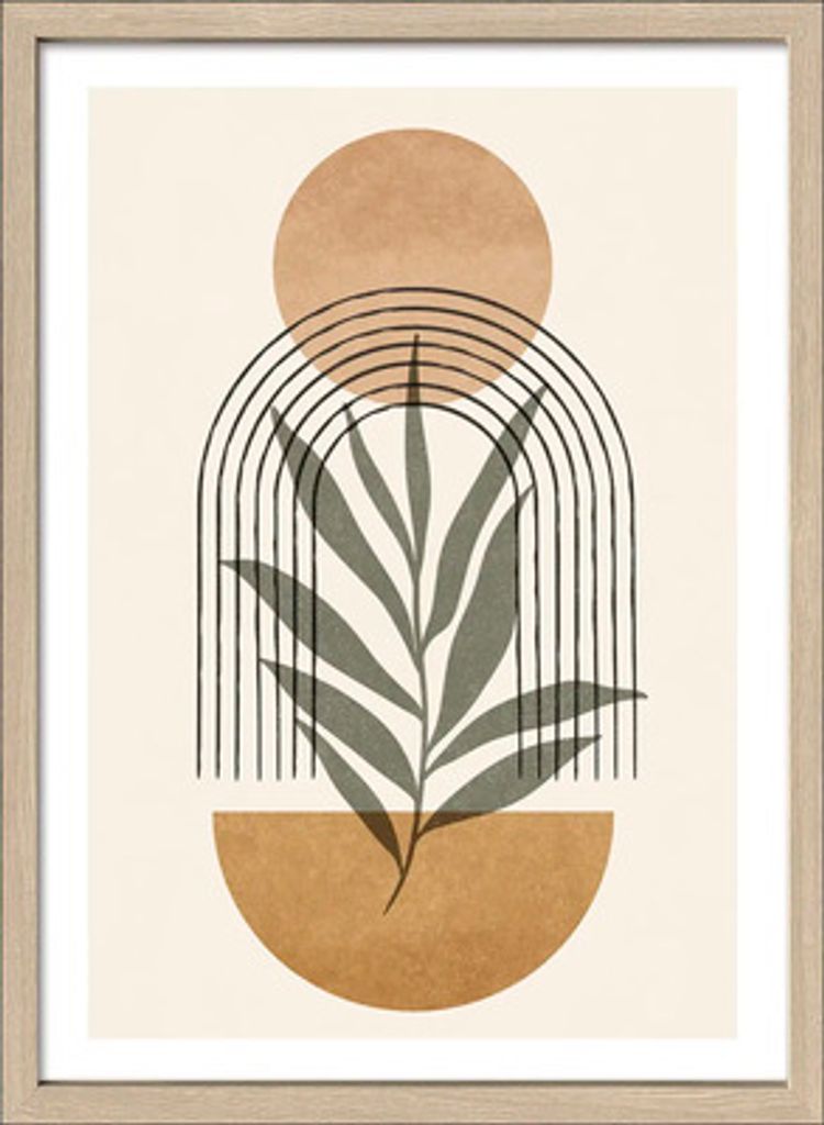 Gerahmtes Bild Abstract Shapes And Leaves II 53x73 cm