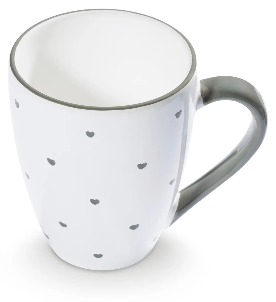Gmundner Keramik Herzerl Grau Ensemble Petit Déjeuner Gourmet pour 2 - 4