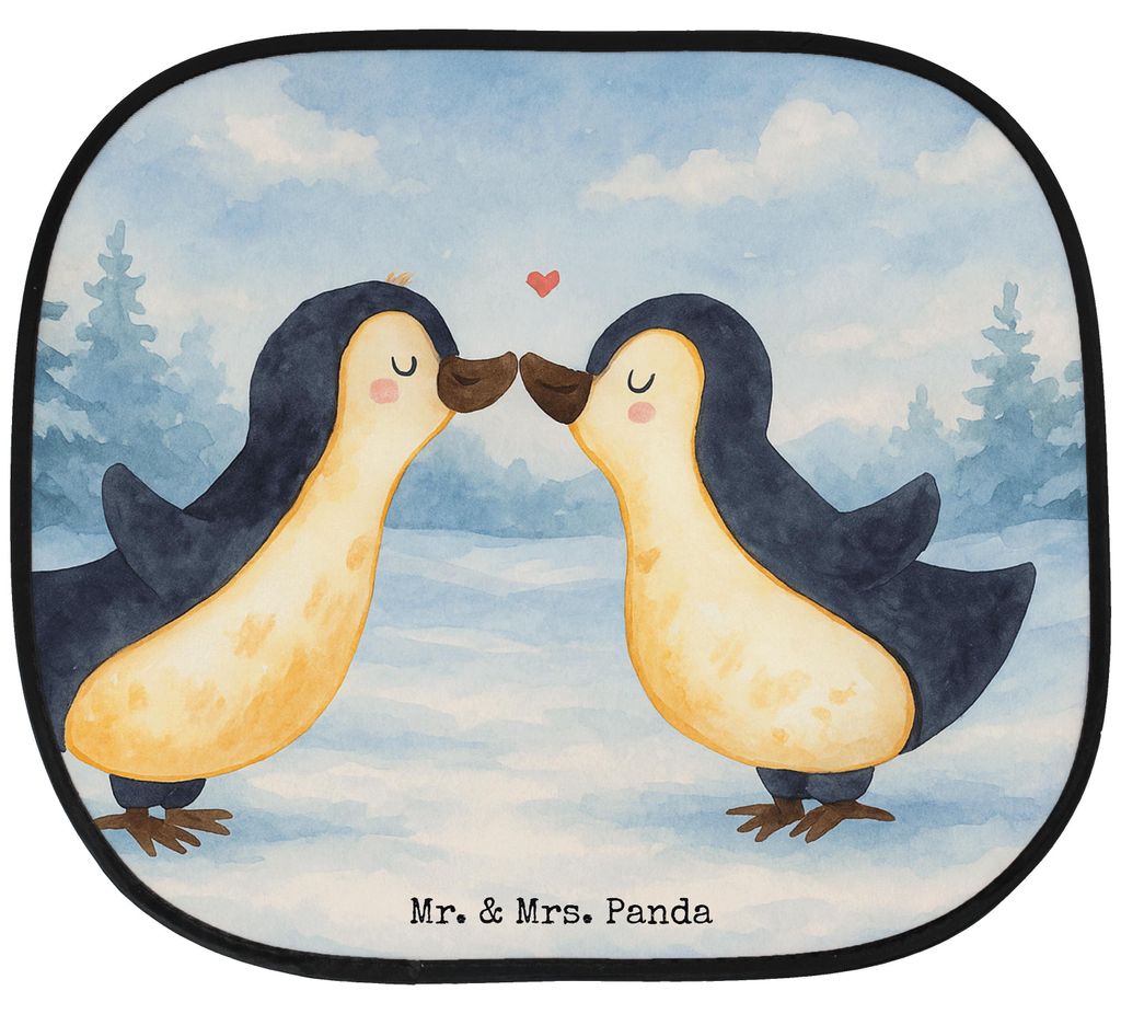 Mr. & Mrs. Panda Sonnenschutz Fürs Auto Pinguin Liebe Design - Weiß - Geschenk, Geschenkidee, Vertraut, Autoscheibe, Sonnenblende, Hochzeit, Love...