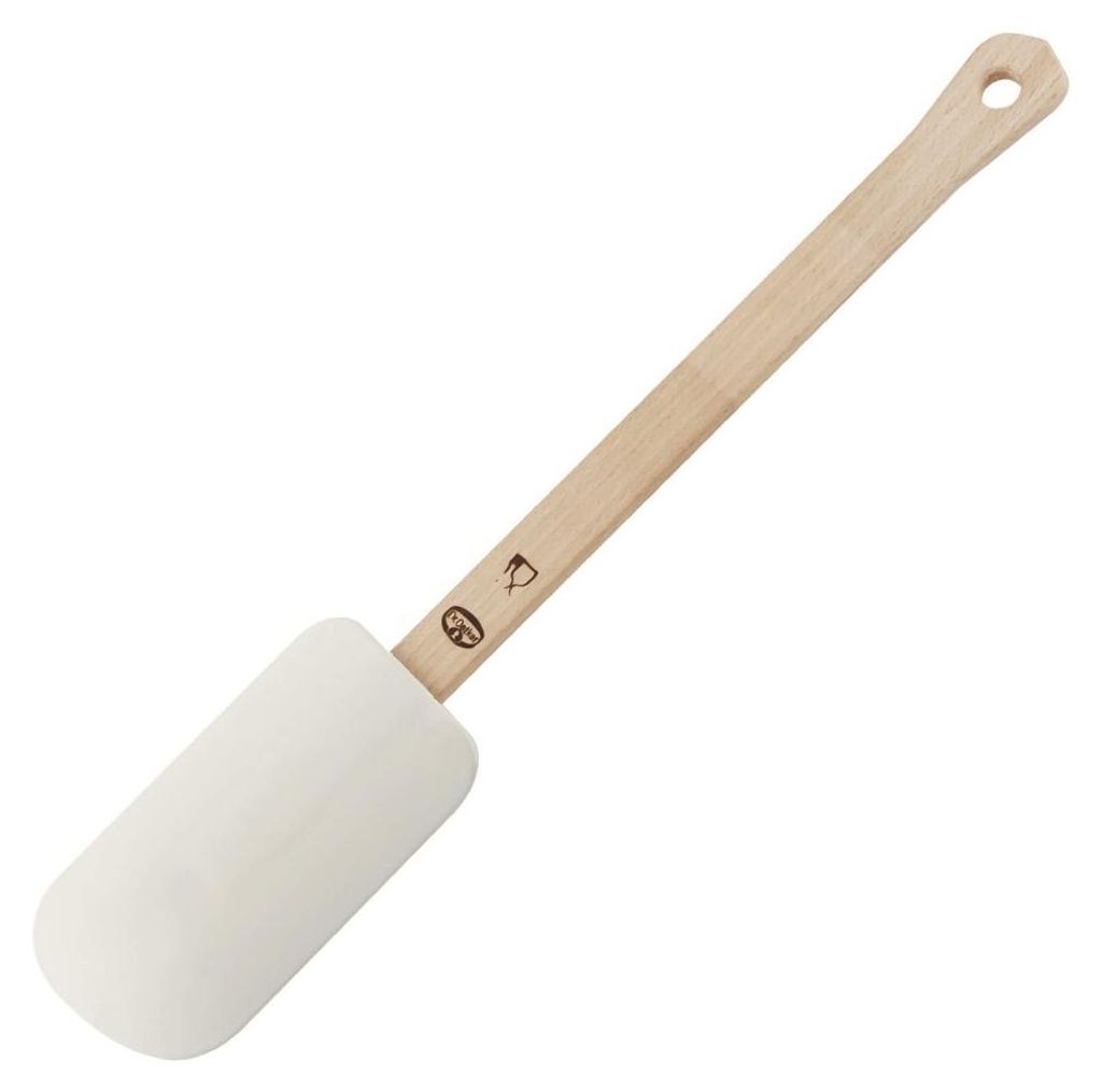 Dr. Oetker Teigschaber, Teigspachtel mit Holzgriff, hochwertige Spatel, Schaber zum Verstreichen und Ausschaben (Maße ca.: 28 cm x 5,5 cm)