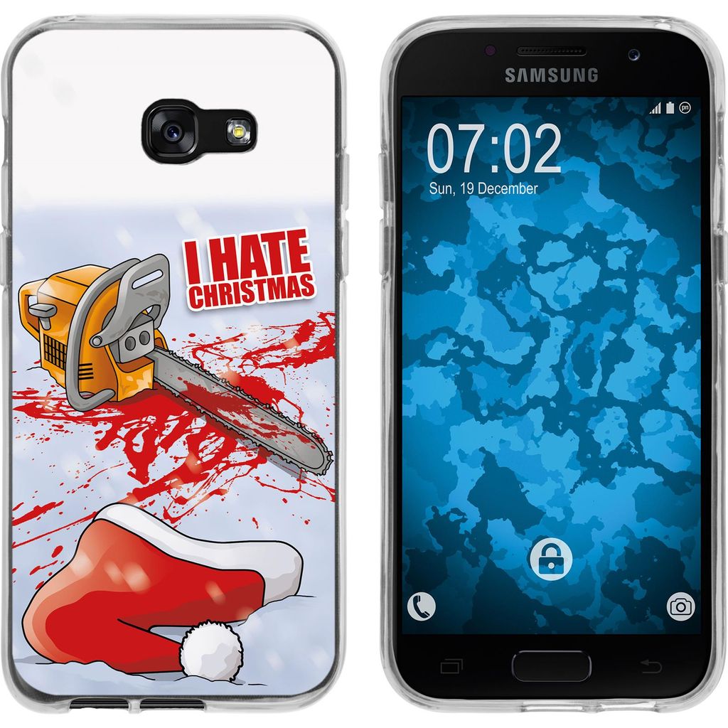 PhoneNatic Case kompatibel mit Samsung Galaxy A5 2017 Silikon-Hülle X Mas Weihnachten Hate X-Mas M8