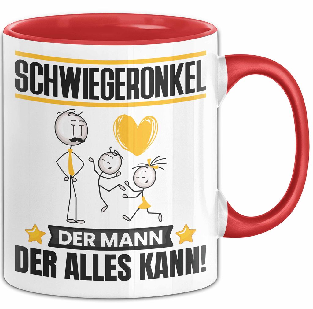 Schwiegeronkel Tasse Geschenk für Schwiegeronkel Der Mann Der Alles Kann Geschenkidee zum Geburtstag (Rot)