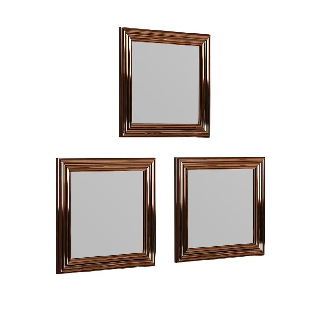 Miroirs de Décoration Bronze Otto - Design Carré 40x40 cm - Trio Chic - 6