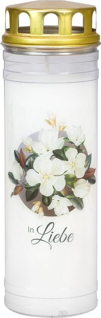 Ewiglicht mit Deckel Magnolie, Motiv "In Liebe" Produktbild 
